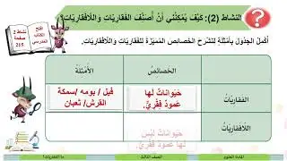 الصف الثالث    العلوم   ما الفقاريات