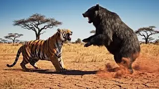 Wildlife Battle Scene: Tiger Takes On the Black Bear