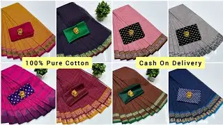 👉 WhatsApp - 9655430091 🎋 Saree Without Blouse 630+$ 🎋 Chettinad Checked 💯 Pure Cotton Saree #cotton