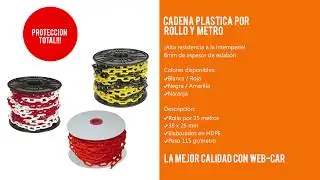 Cadena plastica en rollo X 25 mts   Varios Colores