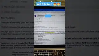 Wipro wilp M.tech Admission mail #wilp #shorts #wipro #elite #mtech #bca