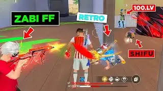 TOP YouTubers in My Game! 😨 Zabi FF, Retro & Shifu vs GM Bhai