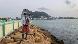 Bagpipe March - 79th Farewell to Gibraltar @ Rock of Gibraltar