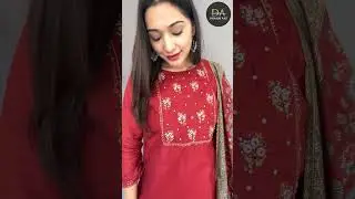 Pure linen with hand work kurti with ajrakh dupatta pent pair