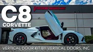 Gregory's Chevy Corvette C8 with a new Vertical Doors Kit installed by the BEST, Vertical Doors Inc.