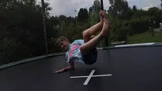 Trampoline jumping, slow motion