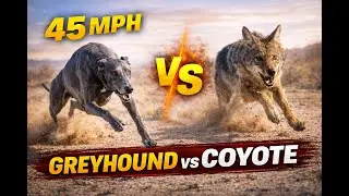 45 MPH Greyhound vs Coyote &mdash; Speed Changes Everything 😳🐕🐺