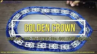Masonic Regalia Past Master Chain Collar Silver on Blue  Plated, Masonic Chain Collar For Sale