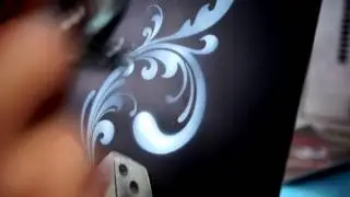 Airbrush Tutorial Cube in candy blue flames step by step painting
