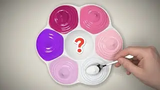 Making 4 Colors with Only 3 Primary Colors Violet, Pink and White || Color Mixing