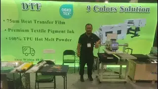 SHL DTF 5 printheads printer ,fast and stable .PU TradeShow at Las Vegas