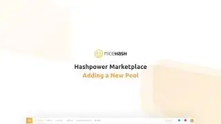 NiceHash Marketplace - Adding a New Pool