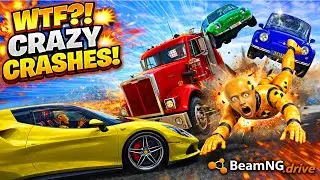 WTF?! CRAZY CRASHES! | Highway accident | Audi R8 vs School Bus | Audi RS7 vs Police | BeamNG.Drive