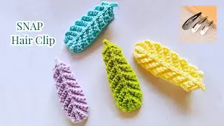 Crochet SNAP Hair Clip feather