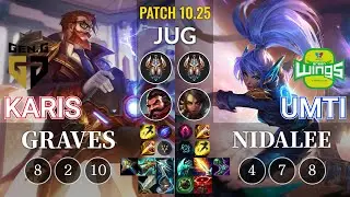 GEN Karis Graves vs JAG UmTi Nidalee Jungle - KR Patch 10.25