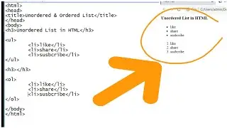 OL & UL tags in HTML | Ordered List and Unordered List in HTML | What is OL and UL tags |Begin Code