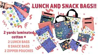 How to Sew A Lunch Bag  (with Matching Snack Bags!) for Back to School -  Lined & Reusable- Tutorial