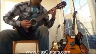Classical Kids Guitar half size blue Best Beginners small 1/2 size Hasguitars