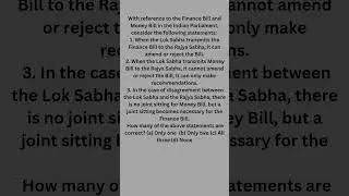 Finance Bill vs Money Bill | UPSC Prelims Polity PYQ #upsc #financebill