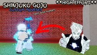 The CRAZIEST Boss Shinjuku Gojo Custom Moveset YOUVE EVER SEEN IN JJS SKILLBUILDER! [ HIGH EFFORT!]