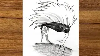 How to Draw Gojo Saturo | Easy Anime Drawing for Beginners | Anime Drawing Tutorial Easy