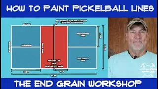 How to paint pickelball lines on a tennis court - The End Grain Workshop