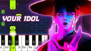 YOUR IDOL - K Pop Demon Hunters  - Piano Tutorial F&aacute;cil / EASY