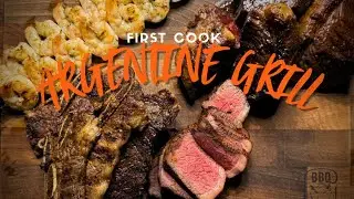 First Cook on the Prokan Argentine Grill | Surf & Turf (Picanha, Short Ribs & Shrimp)