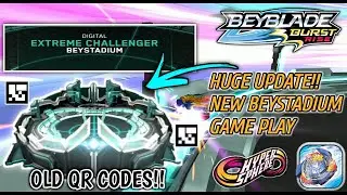 HUGE UPDATE!! NEW BEYSTADIUM EXTREME CHALLENGER GAME PLAY!! OLD QR CODES!!
