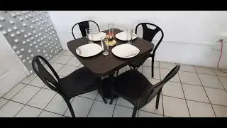 Mesa para restaurante formaica 75CP con 4 sillas bistrot