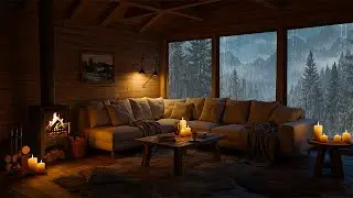 Serene Cozy Cabin Rain Sounds 🔥🕯️ Warm Ambience for Mindful Relaxation