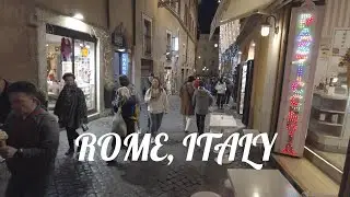 4K | Rome Italy - Evening Walk [ 60 FPS ]