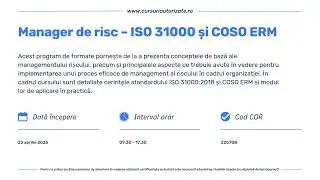 Cursuri autorizate CAFFPA organizate de Top Quality Management