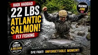 Fly fishing Atlantic salmon c/r 22 lbs Norway june 2013