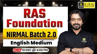 RAS Foundation for English Medium | New Batch - Nirmal Batch 2.0 | RAS Exam Preparation | Akshay Sir