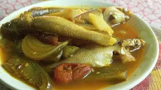  Village life food // small fish curry with vegetables 