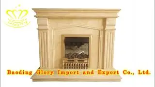 #Beige #marble #fireplace #mantel #statue #sculpture #homedecor #cnbdglory #glorysculpture