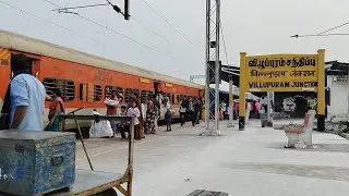 Vaigai Express with new timings entering Villupuram Junction