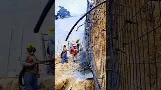 Lanzado de concreto (Shotcrete) para muro Soil Nailing. #corpiec #geotecnia #construccion