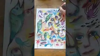 &ldquo;Badet i ord&rdquo; - #painting #artist #timelapse #watercolorpainting #contemporaryart #digtsamling #art