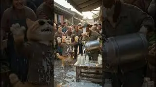 Ginger Tom Cat and his best friend Mr Bull go to sell some fresh Cows Milk at the Market.#funny#Cat#