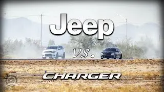 Jeep Grand Cherokee vs Dodge Charger - Half a Mile speed Run Gila Bend Airport