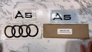 OEM Audi A5 Sportback Black Emblems & Rings vs AliExpress Comparison