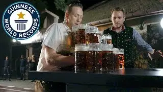 Most Beer Steins Carried Over 40m - Guinness World Records