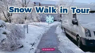 Germany City Hannover  Snowfall Walk inTour 4k Ultra HD 60fps