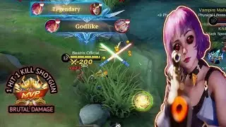 ONE HIT ONE KILL COMBO SHOTGUN BRUTAL DAMAGE | BEATRIX SHOTGUN MONTAGE MOMENTS - MOBILE LEGENDS