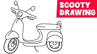 Scooty Drawing Easy White Paper By Ashish Samrat || Bike, Scooty, Draw, Sketch, Art, Drawing Exam !