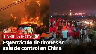 Show de drones y fuegos artificiales en China termina en caos e incendio