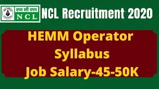 NCL Recruitment HEMM Syllabus I Dril Operator I ITI I Savel Operator I Dozer Operator