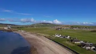 Drone Footage, Scapa Beach, Orkney Islands, Scotland, UK